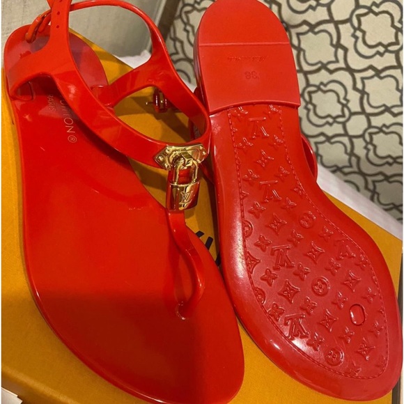 Louis Vuitton Red Sandals size 38 - Picture 1 of 2
